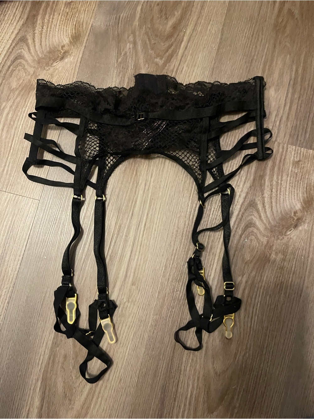 Victoria's Secret Black Lace Strappy Garter Belt Boudoir Lingerie Size XS Gothic - Picture 13 of 14